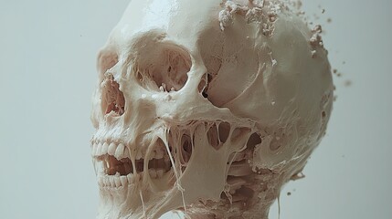 Sticker - Human Skull: A Detailed Study of Anatomy and Mortality