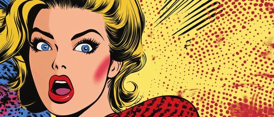 Surprised Woman in Pop Art Style