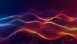 © Designpro - Multicolor glowing abstract waving particle technology background design. advanced digital futuristic wave moving dots flow blue theme
