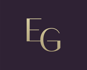 Wall Mural - EG letter logo icon design. Classic style luxury initials monogram.