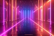 A neon tunnel with a purple and blue color scheme