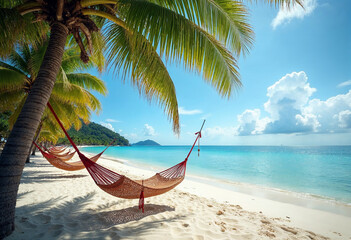 beach with palm trees