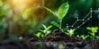 ©  Abyss Photo - Growing Plant: A plant growing with business growth charts and symbols
