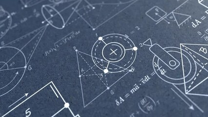 Wall Mural - school background in physics and mathematics .formulas and drawings. scientific research.