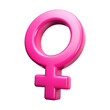 © Zhaidar - Pink female sex symbol 3d icon. Gender woman symbol isolated transparent background