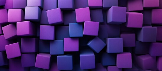 Canvas Print - Abstract Purple and Blue Cube Pattern