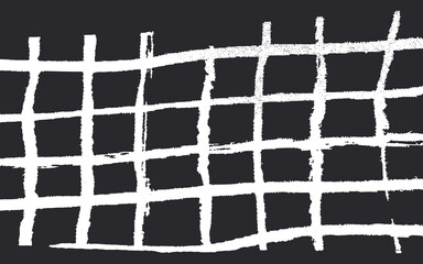 White abstract uneven mesh lattice on black banner. 