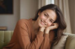 © Dwi - Happy woman relaxing on the sofa at home, Healthy life style