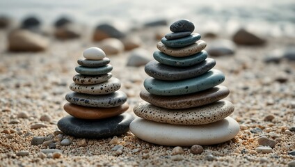 Sea pebbles shaped like a Christmas tree on white.