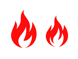 Fire flame logo vector illustration design template Fire red flame icon on a white background