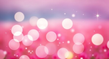 Sticker - Soft pink bokeh with delicate light beams illuminating a dreamy background