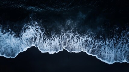 Poster - Waves crashing along the shoreline at dusk, showcasing the beauty of nature's powerful ocean currents