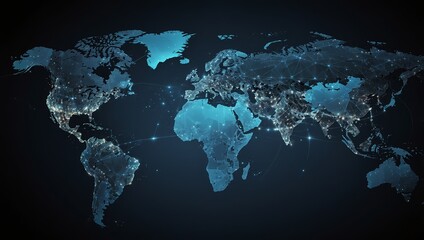 Wall Mural - digital world globe, a global network