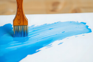 Canvas Print - Abstract blue brush strokes on white background, creating a bold and dynamic visual effect.