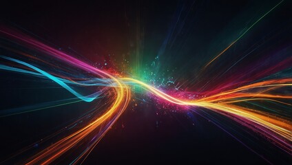 Wall Mural - high-tech background with dynamic light trails and vibrant colors