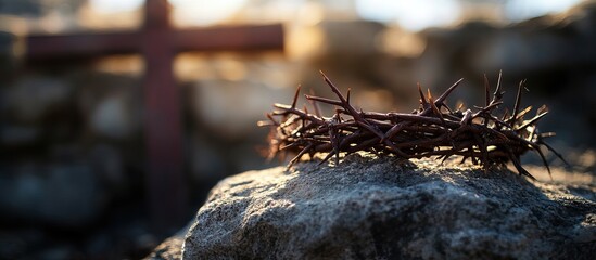 Wall Mural - Crown of Thorns on Stone