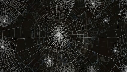 Wall Mural - White spider webs illustration.