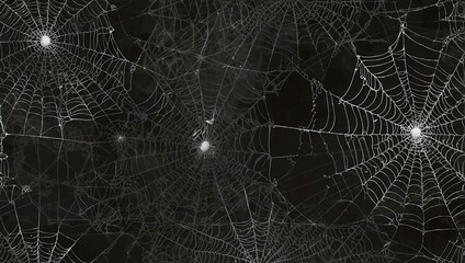 Wall Mural - White spider webs illustration.