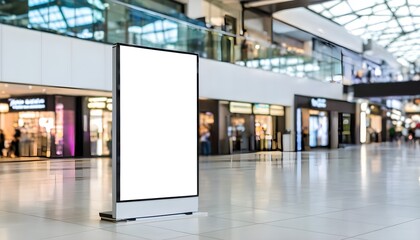 Wall Mural - Chic white signboard inviting customers outside a contemporary cafe