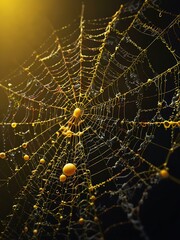 Wall Mural - Yellow cobweb illustration