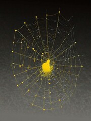 Wall Mural - Yellow cobweb illustration