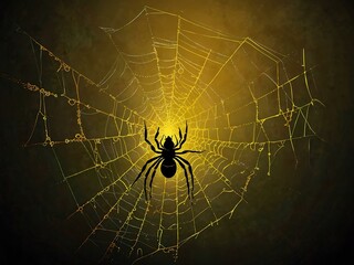 Yellow spider web illustration