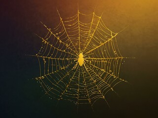 Yellow spider web illustration