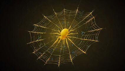 Yellow spider web illustration