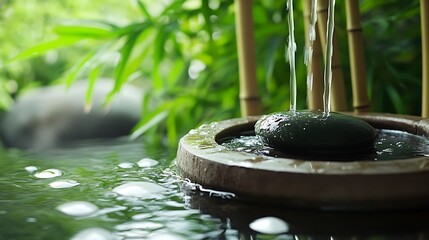 Poster - Water Feature in a Tranquil Garden