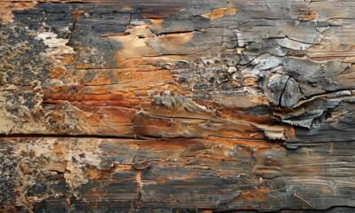 Wall Mural - The image is of a piece of wood with a lot of burn marks on it. The burn marks give the wood a rustic and aged appearance. hyperrealistic Video