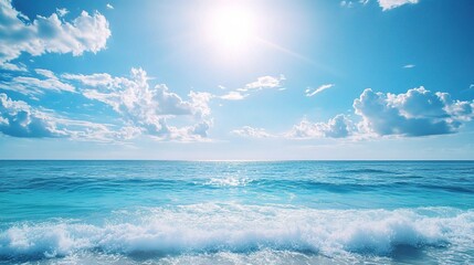 Sticker - Bright and Serene Ocean View Under Clear Sky