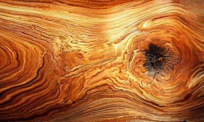 Wall Mural - Piece of wood with a hole in the middle. The wood is brown and has a rough texture. hyperrealistic Video
