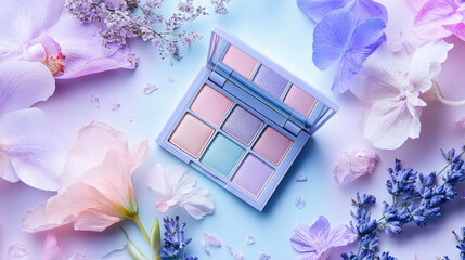 Pastel colors make up shadows palette.