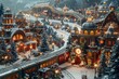 © Nata - Christmas setting in toytown. Generative AI