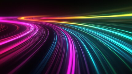 Wall Mural - Vibrant abstract light trails in motion