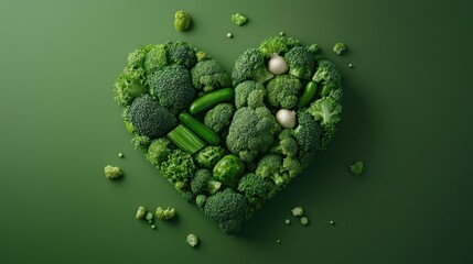 Vibrant 3D Vegetable Heart - Celebrating World Vegetarian Day with Love for Plant-Based Cuisine