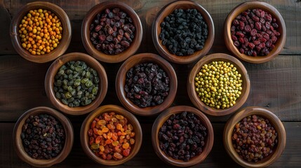 Raisin grain in bowl closeup view