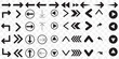 © BUMBLEBEE - Arrow icon vector set. Arrows icons vector set. Contains symbol of various arrow head point shape, play, pause, next button symbol. EPS 10.