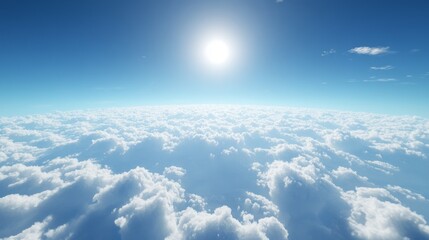 Wall Mural - above the clouds, with a vibrant blue sky