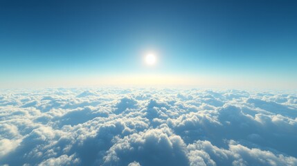 Wall Mural - above the clouds, with a vibrant blue sky