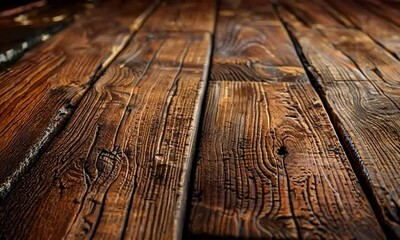 Wall Mural - Wooden floor with a grainy texture. The floor is made of wood and has a natural look. hyperrealistic Video