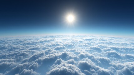 Wall Mural - a bright skyscape above thin clouds, with a rich blue sky