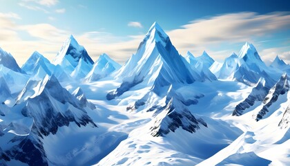 Wall Mural - Majestic snow-capped peaks under a vibrant blue sky