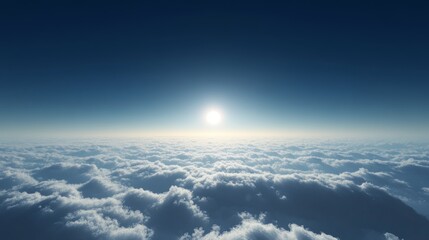 Wall Mural - above the clouds, the sky a deep azure
