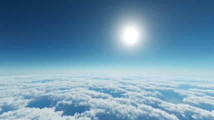 Wall Mural - above the clouds, with a vibrant blue sky