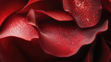 Poster - A close-up of a partially opened red rose, displaying the beauty of its petals with plenty of space for text or branding,