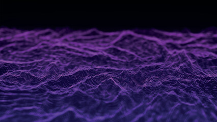 Sticker - Futuristic point wave of particles. Visualization of sound waves. Technology or science banner. Abstract digital 3D wave. Vector illustration.