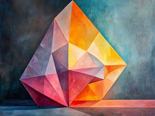 Wall Mural - Abstract Geometric Painting: Colorful Shapes and Textures