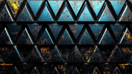 Sticker - Abstract geometric background with a textured metallic finish.