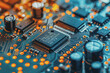 © PHAISITSAWAN - A close-up of a circuit board with many electronic components.